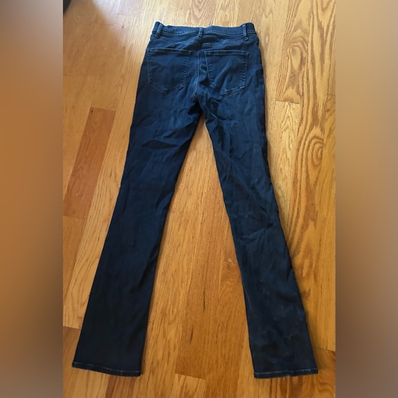 Express Skyscraper Dark Wash Front Vent Stretch Jeans Pants Size 4 Mid Rise - Picture 7 of 9